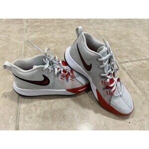 Nike Team Hustle D10 Basketball Shoes White Red Black Youth 6Y DQ8094-002